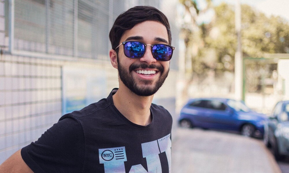 young man with a perfect white smile